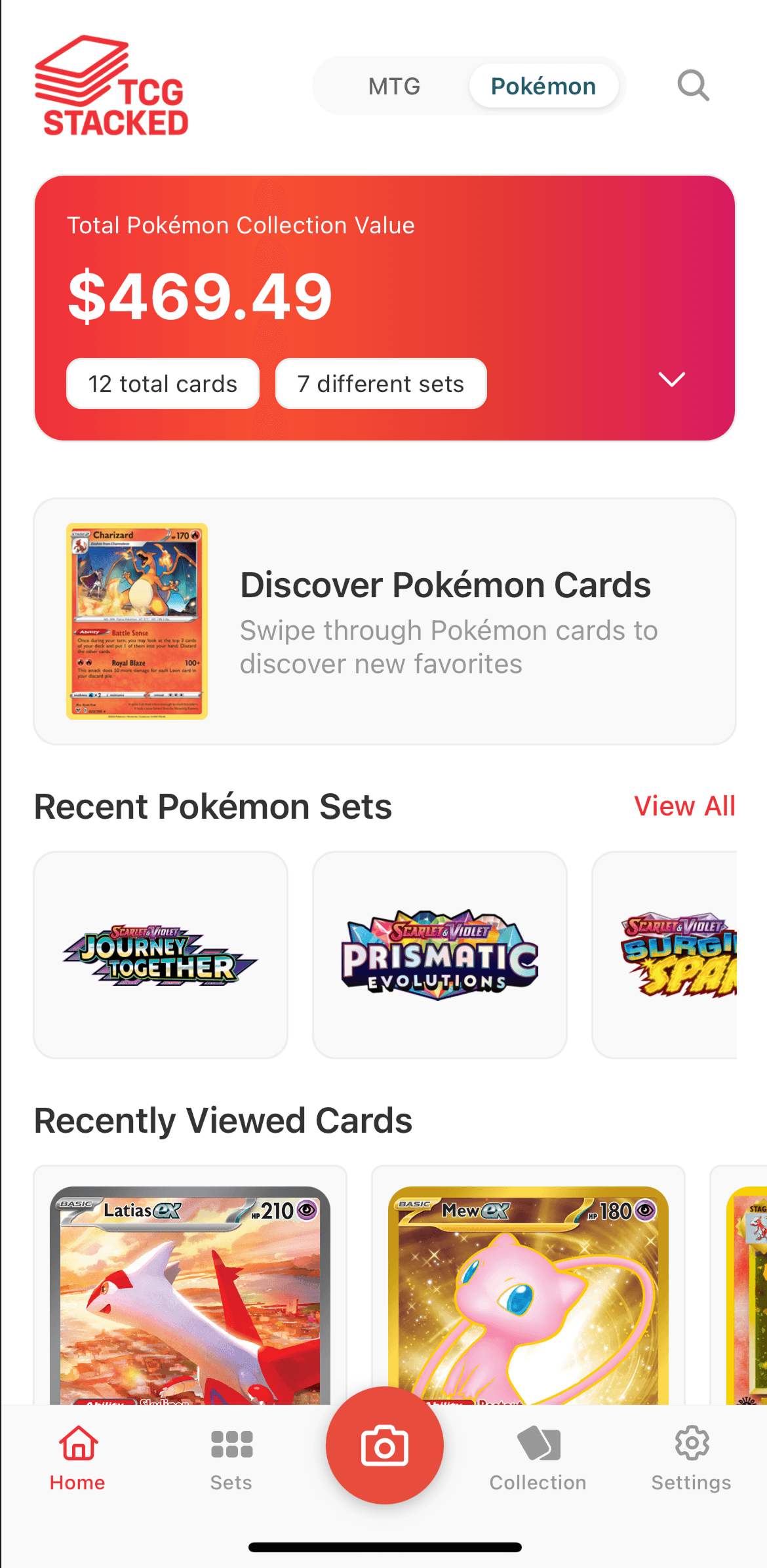 TCG Stacked App Home Screen
